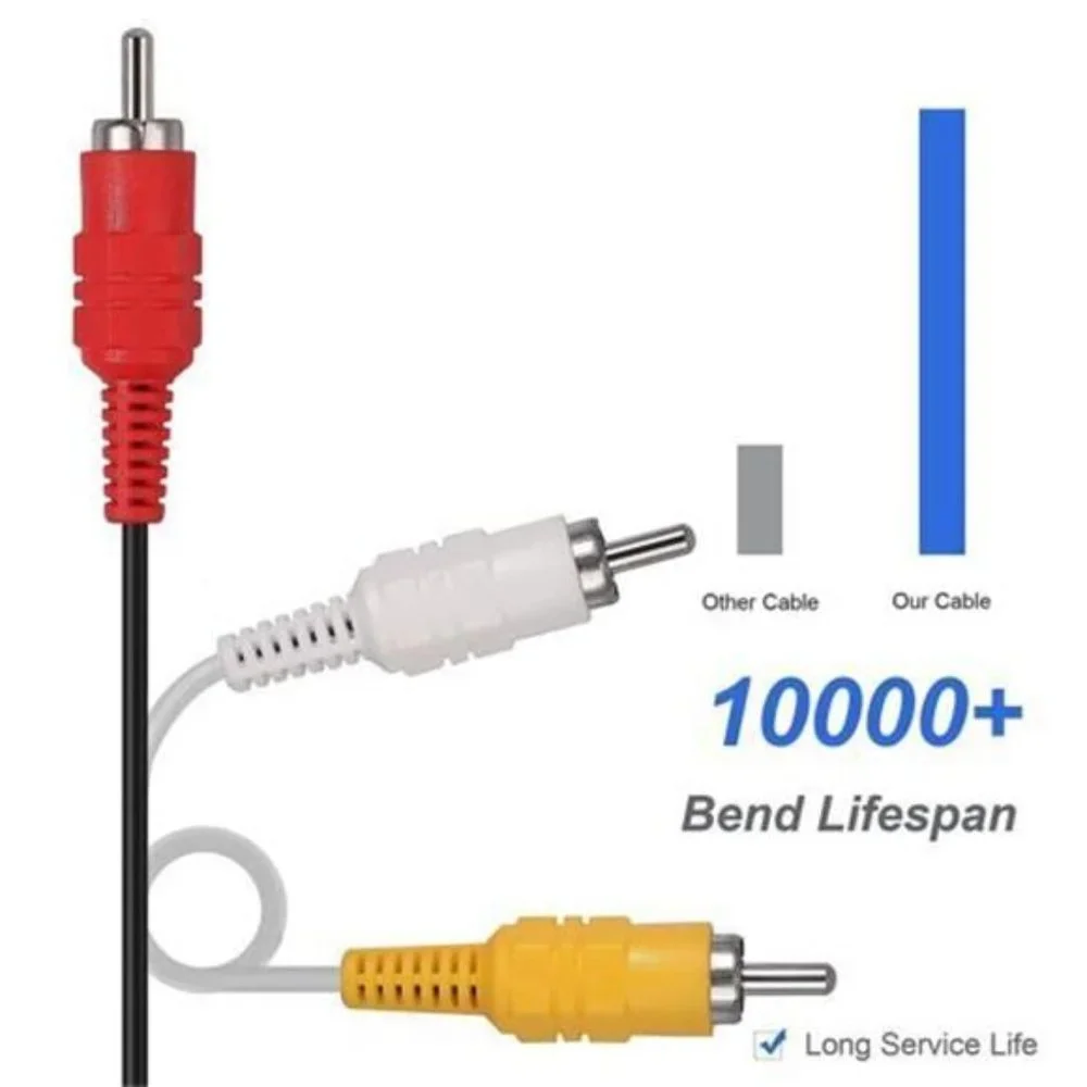 New 6 Feet RCA AV Audio Video Composite Cable Cord for Sony PS1 PS2 PS3 PS3 Slim